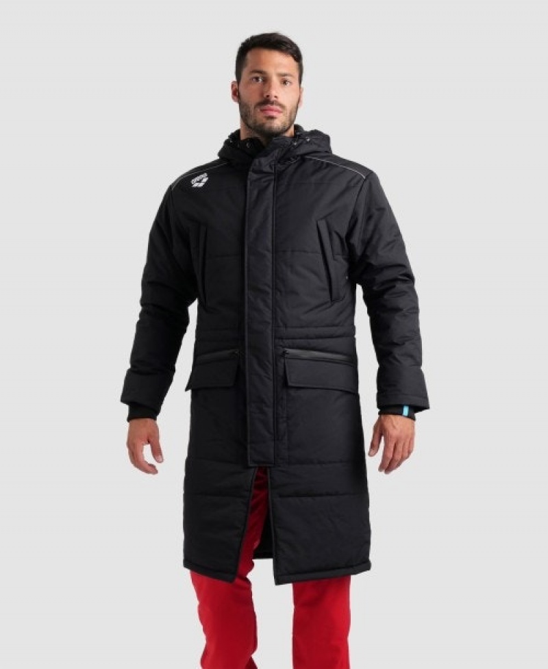 Black Arena Team Solid Men's Parka | 95439336