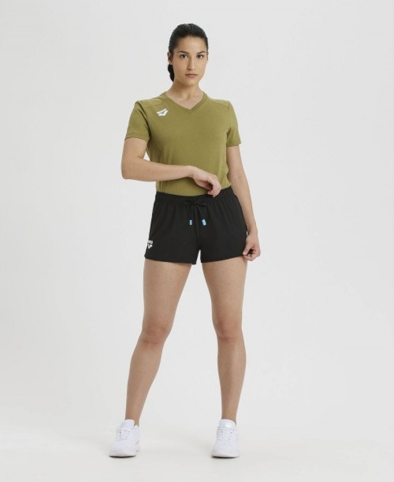 Black Arena Team Solid Women's Shorts | 70169241