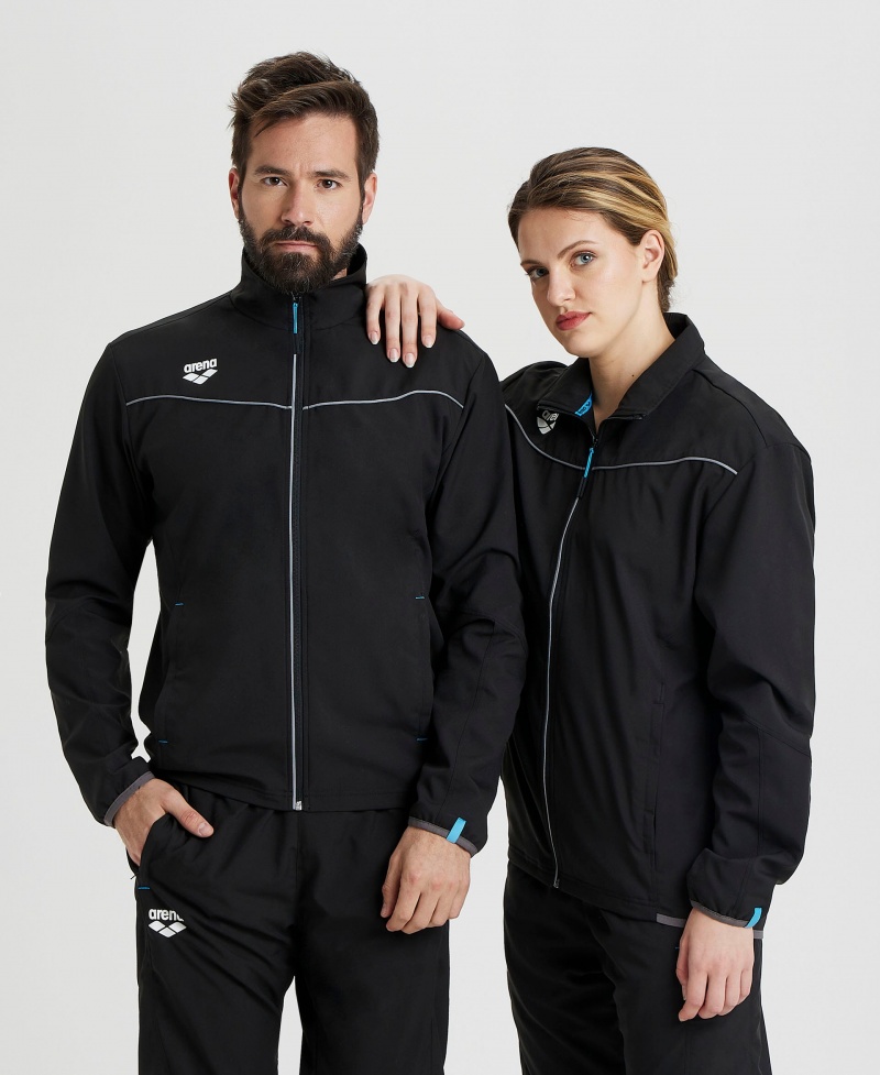 Black Arena Team Sports Panel Men's Jackets | 66379776