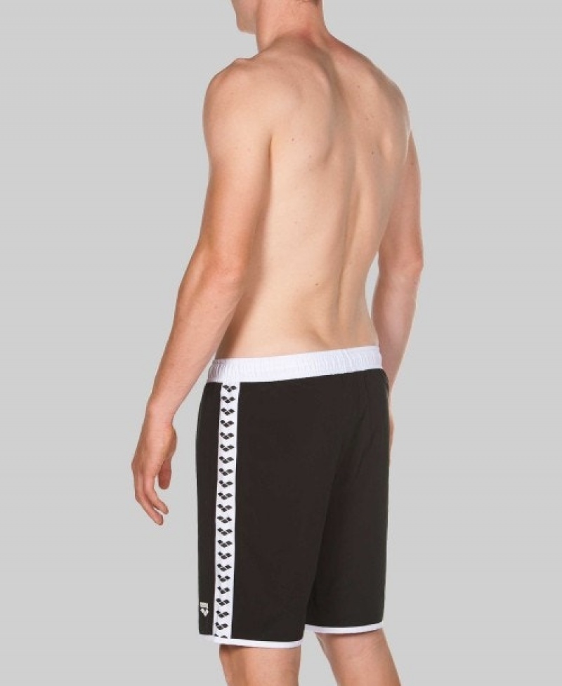 Black Arena Team Stripe Men's Shorts | 1004466