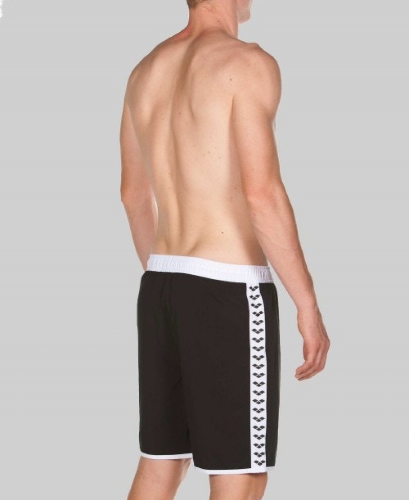 Black Arena Team Stripe Men's Shorts | 1004466