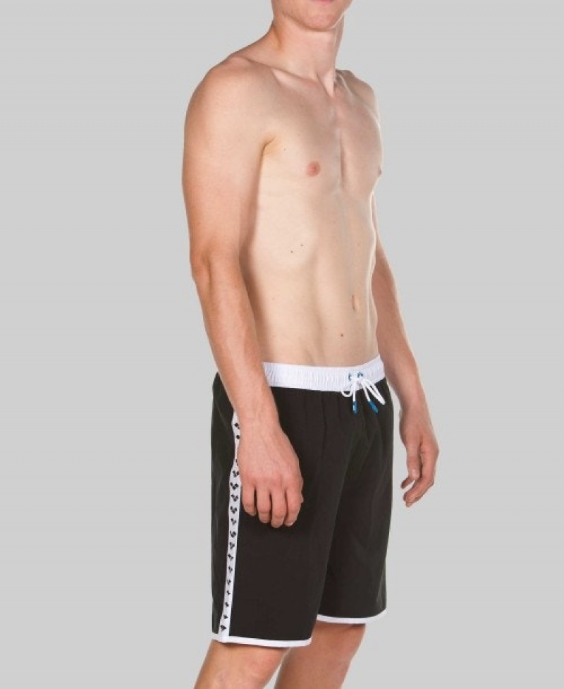 Black Arena Team Stripe Men's Shorts | 1004466