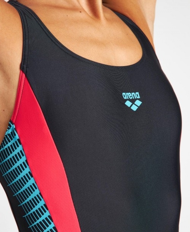 Black Arena Threefold V Back Women's Swimsuits | 3701275