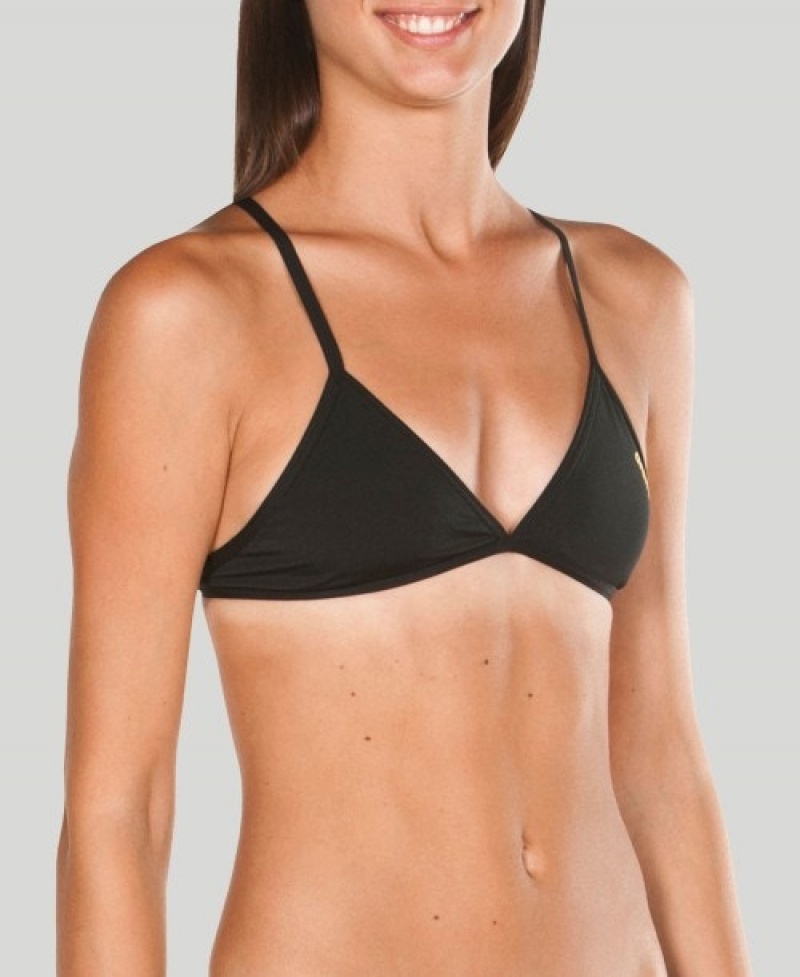 Black Arena Triangle Feel Women's Bikini Tops | 87988408