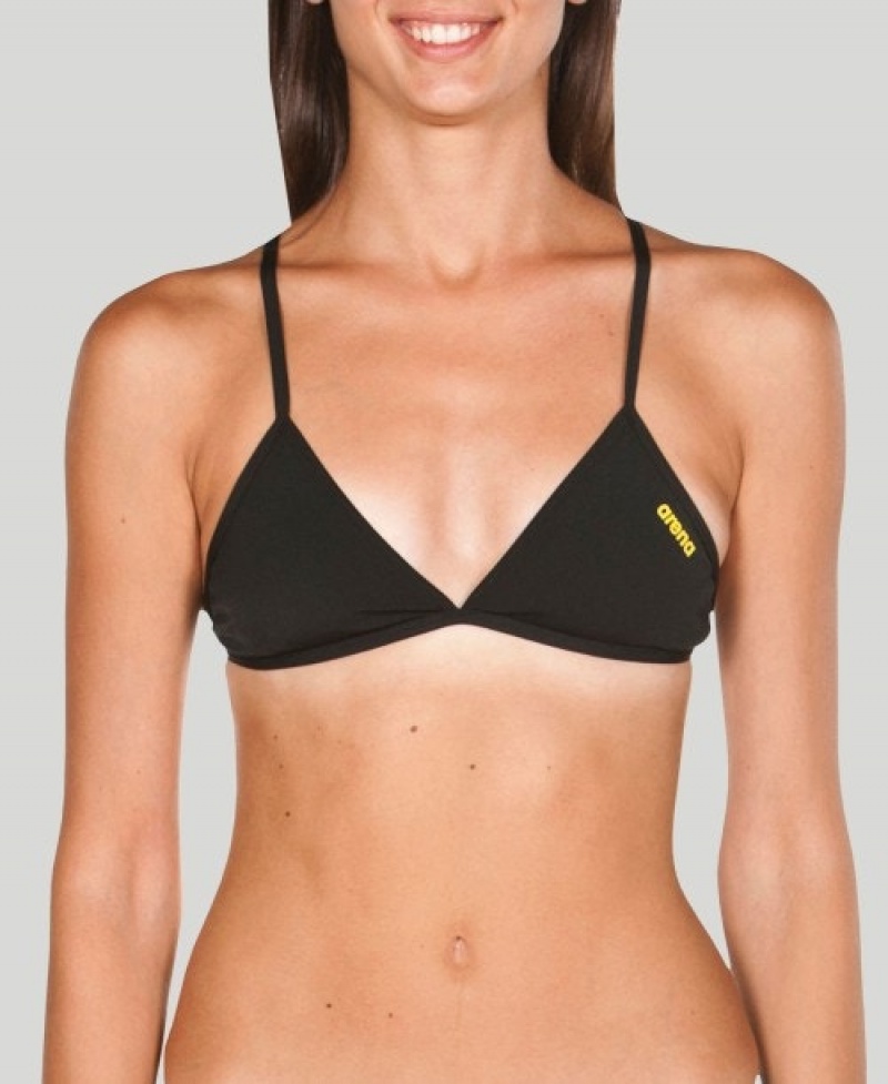 Black Arena Triangle Feel Women's Bikini Tops | 87988408