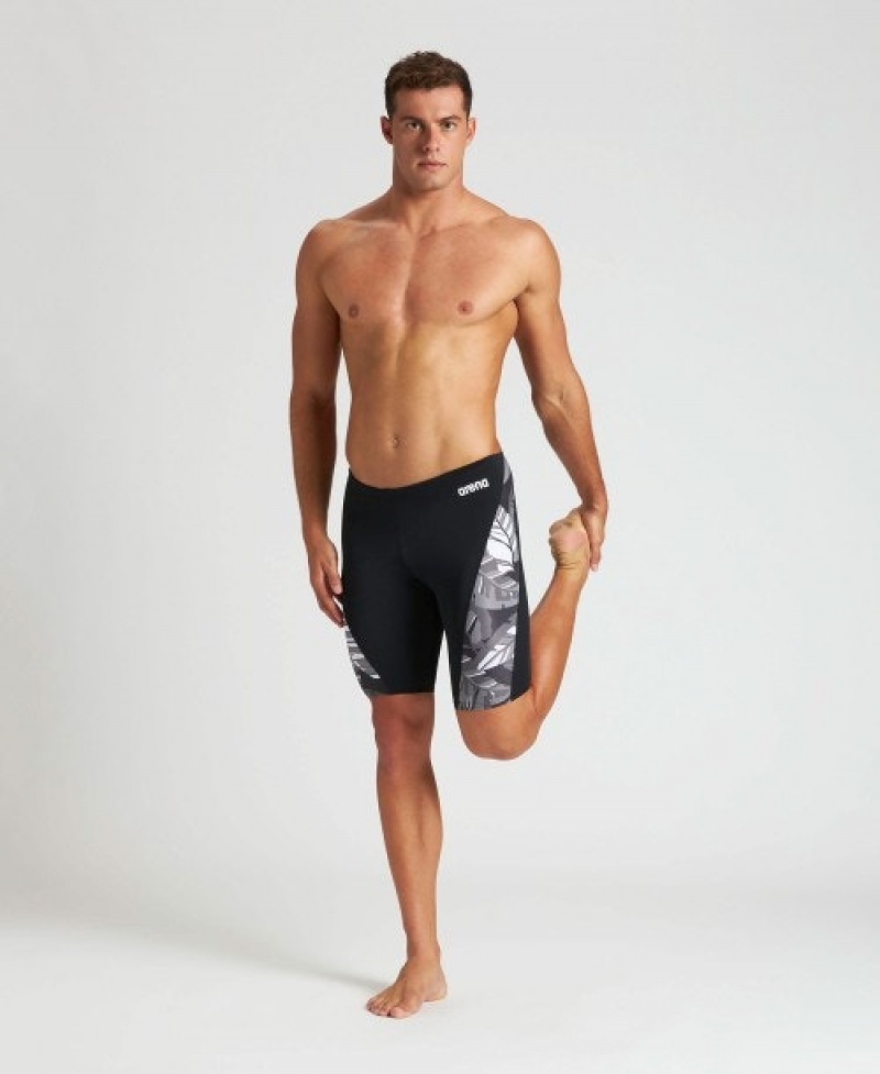 Black Arena Tropicals Jammer Men's Swim Shorts | 36000236