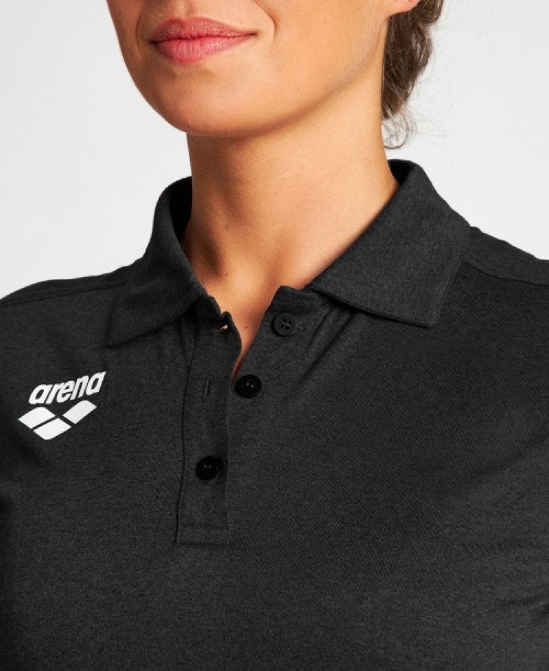 Black Arena USA Tech Women's Polo Shirts | 72215278