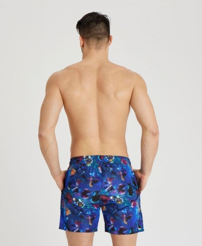 Blue Arena Allover Print Beach Men's Boxer | 21762040