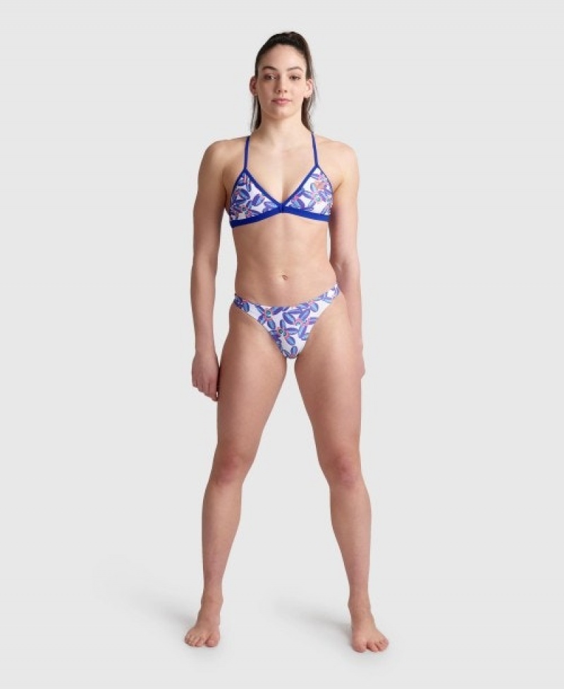 Blue Arena Allover Swim Women's Bikini Bottoms | 10728941