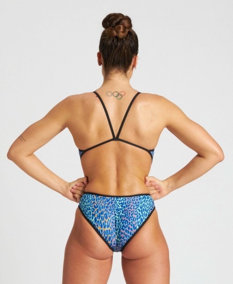 Blue Arena Animalier Rev Challenge Back Women's Swimsuits | 25451508