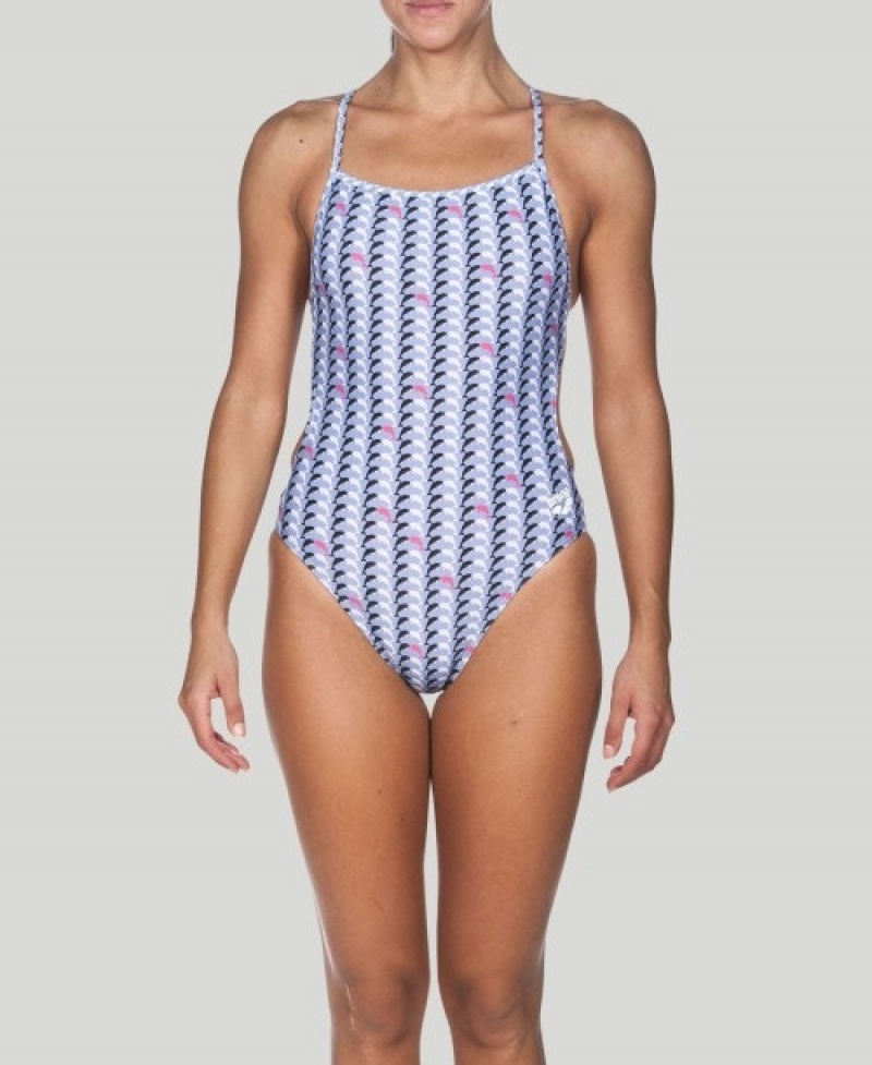 Blue Arena Dolphin Booster Back Women's Swimsuits | 40233968