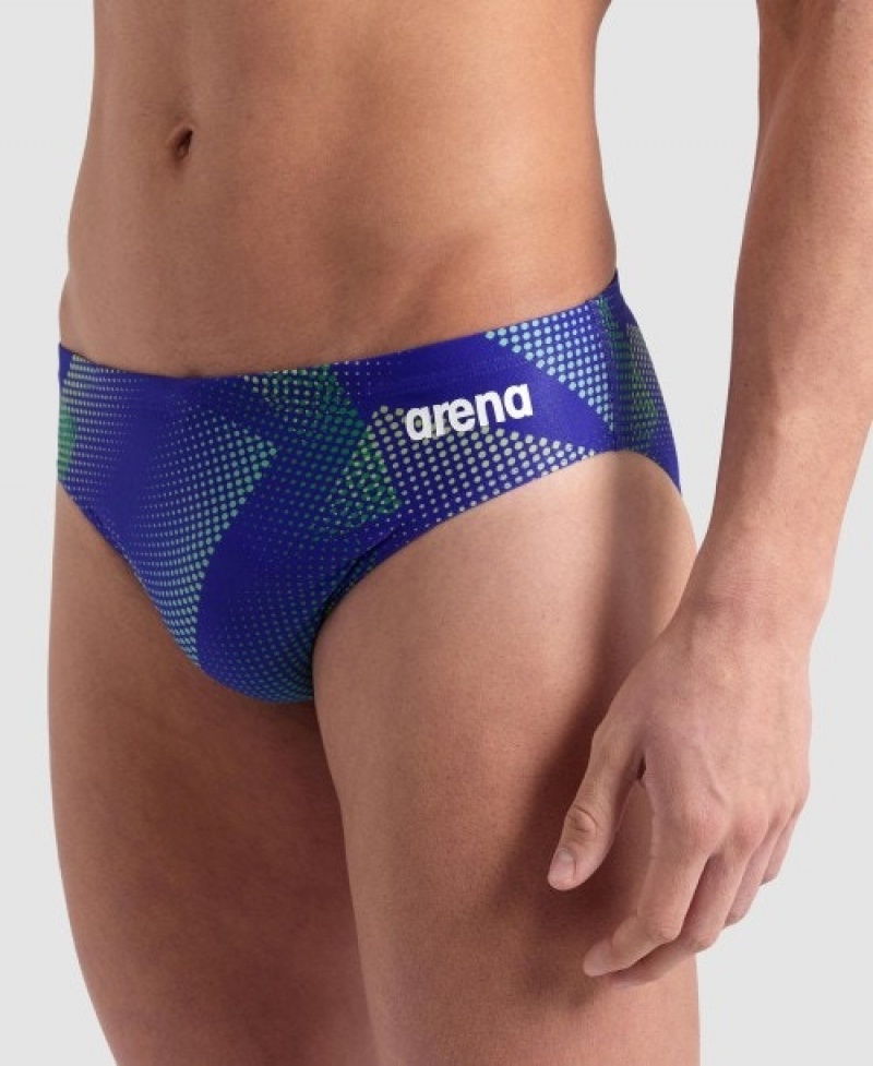 Blue Arena Halftone Men's Briefs | 27993862