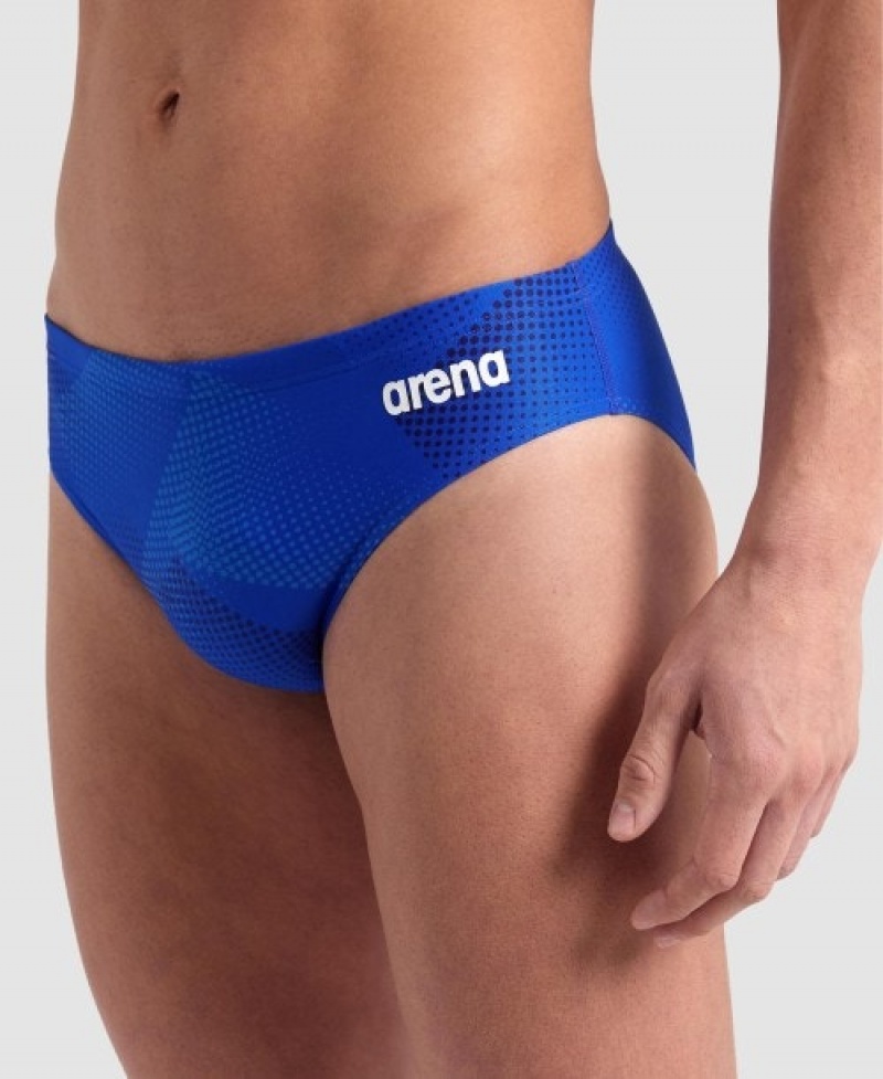 Blue Arena Halftone Men's Briefs | 27993862