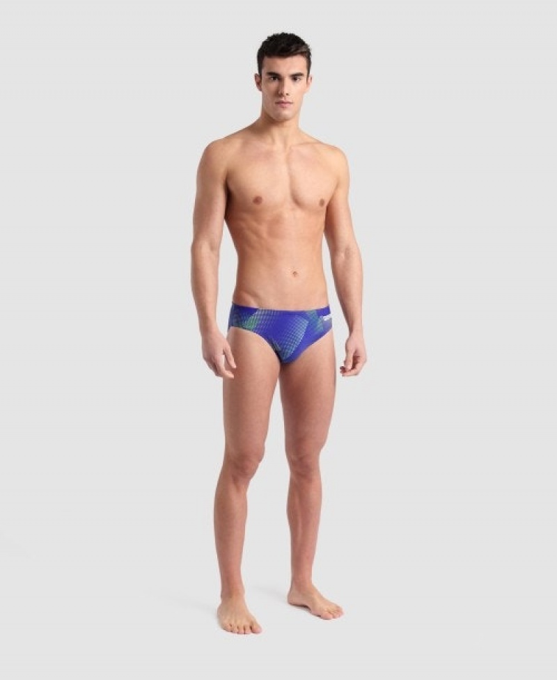 Blue Arena Halftone Men's Briefs | 27993862