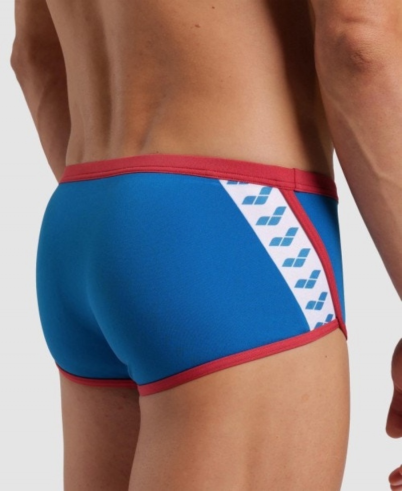 Blue Arena Icons Solid Low Waist Men's Swim Trunks | 97533190