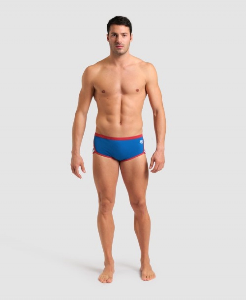 Blue Arena Icons Solid Low Waist Men's Swim Trunks | 97533190