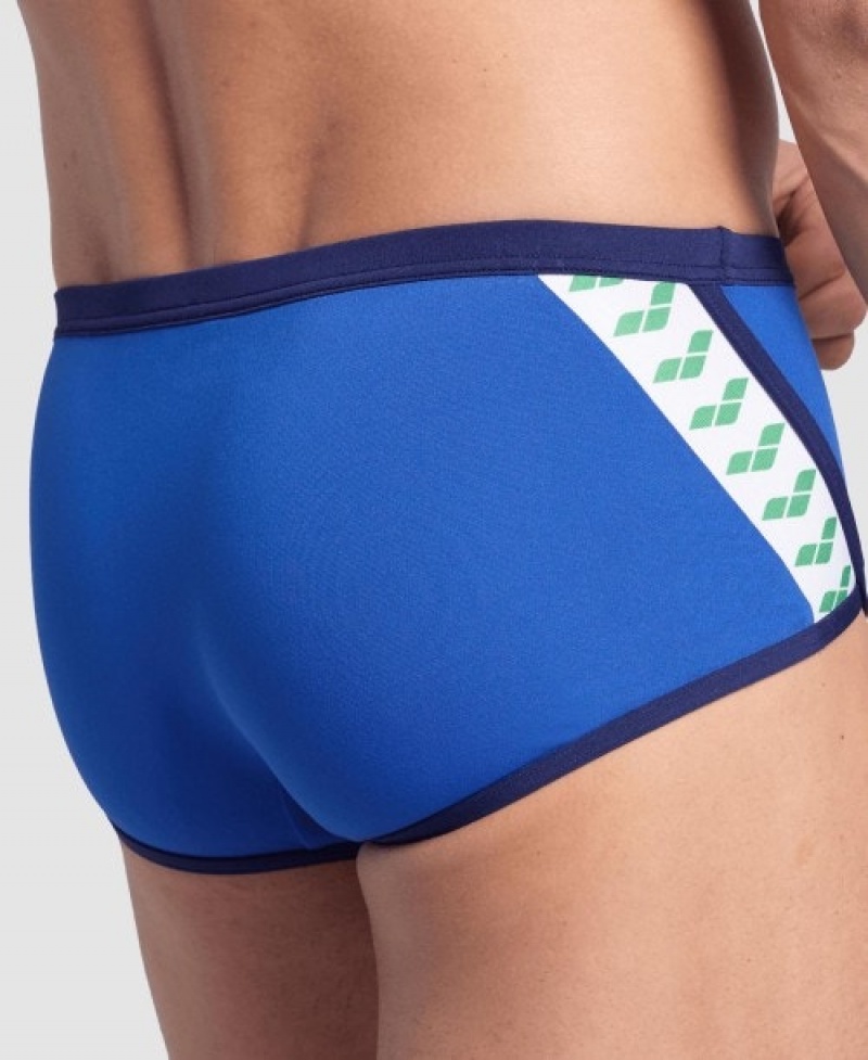 Blue Arena Icons Solid Low Waist Men's Swim Trunks | 6351812