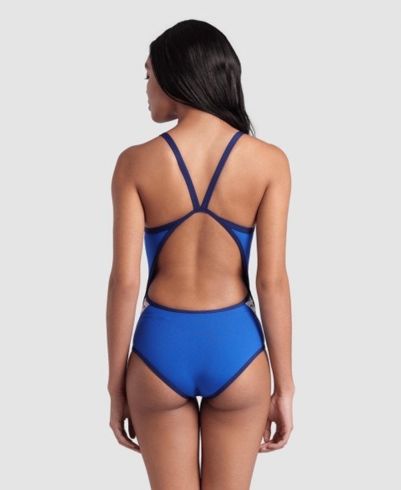 Blue Arena Icons Super Fly Back Solid Women's Swimsuits | 92709693