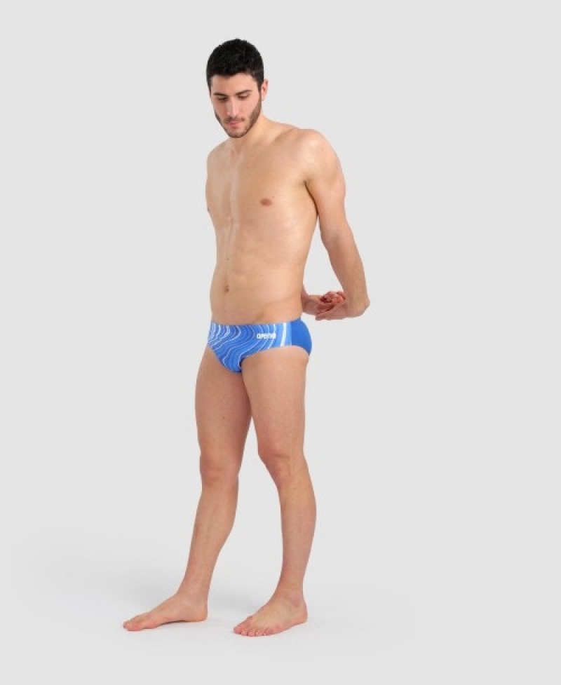 Blue Arena Marbled Men's Briefs | 64606780