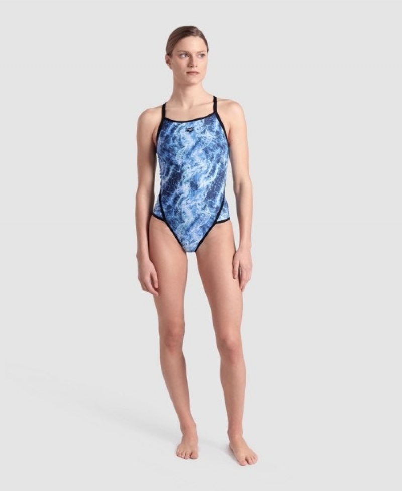 Blue Arena Pacific Superfly Back Swimsuit Women's Swimsuits | 71370156