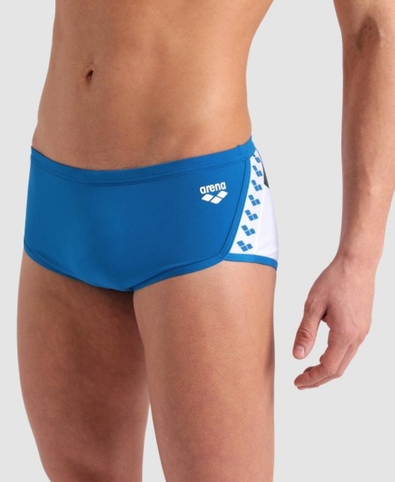 Blue Arena Planet Water Low Waist Men's Swim Trunks | 5729436