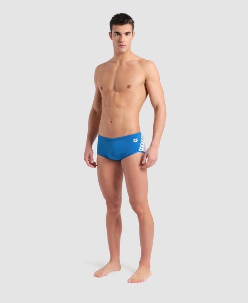 Blue Arena Planet Water Low Waist Men's Swim Trunks | 5729436