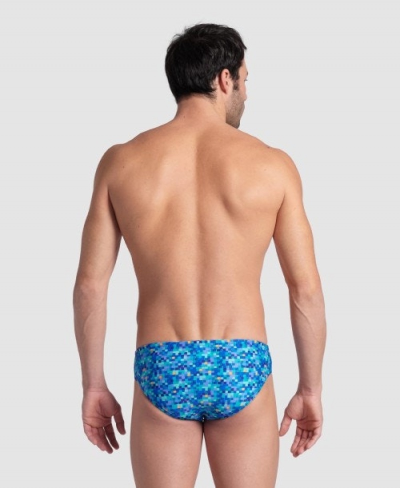 Blue Arena Pool Tiles Swim Men's Briefs | 62990414