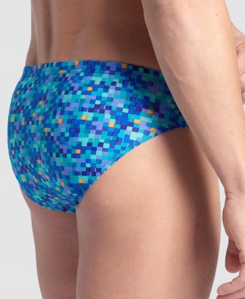 Blue Arena Pool Tiles Swim Men's Briefs | 62990414