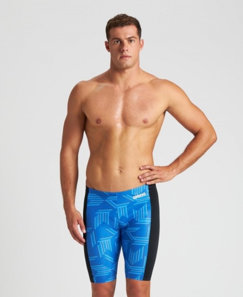 Blue Arena Puzzled Jammer Men's Swim Shorts | 38241906