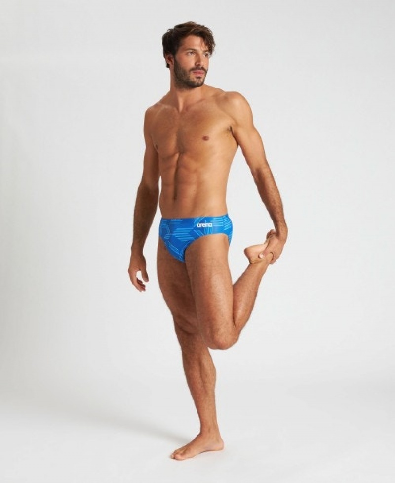 Blue Arena Puzzled Men's Briefs | 22309537