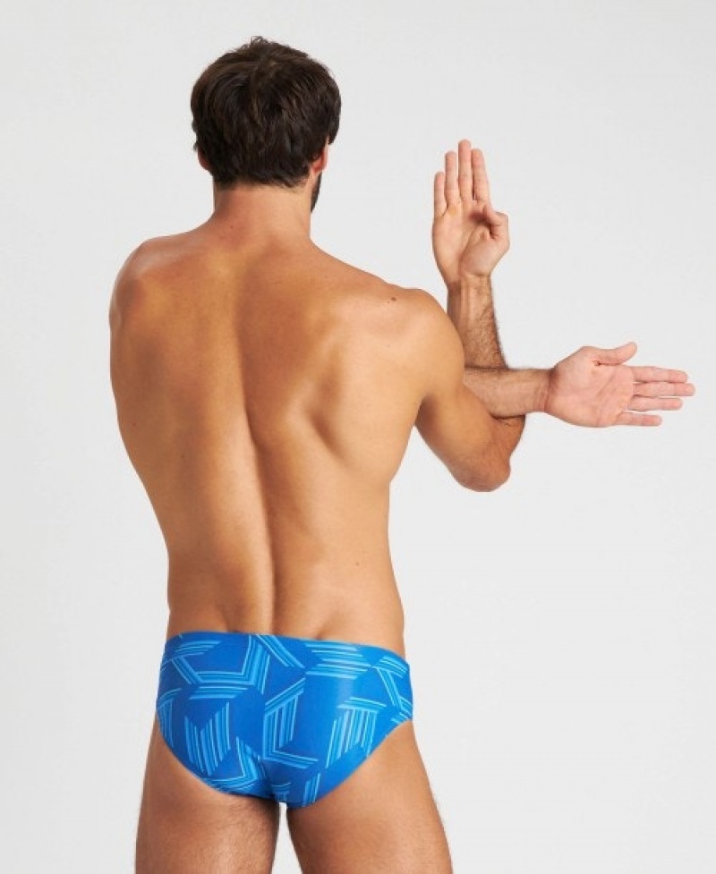 Blue Arena Puzzled Men's Briefs | 22309537