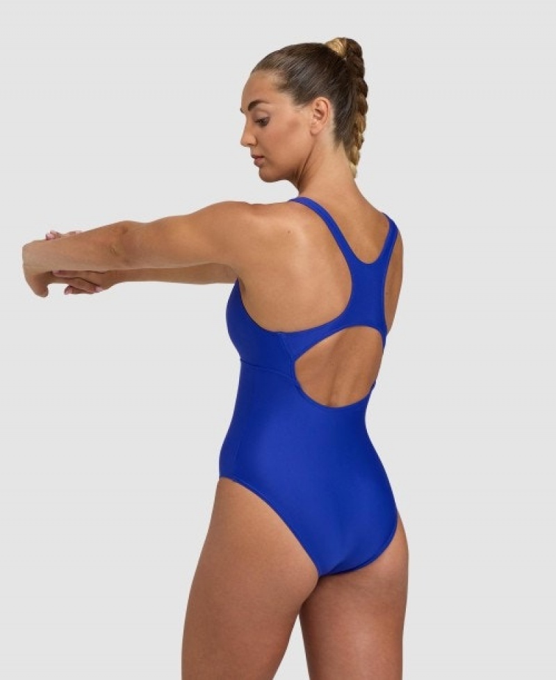 Blue Arena Solid Control Pro Back Women's Swimsuits | 18123489