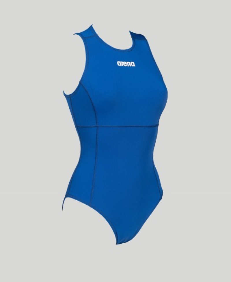 Blue Arena Solid Waterpolo Women's Swimsuits | 73320309