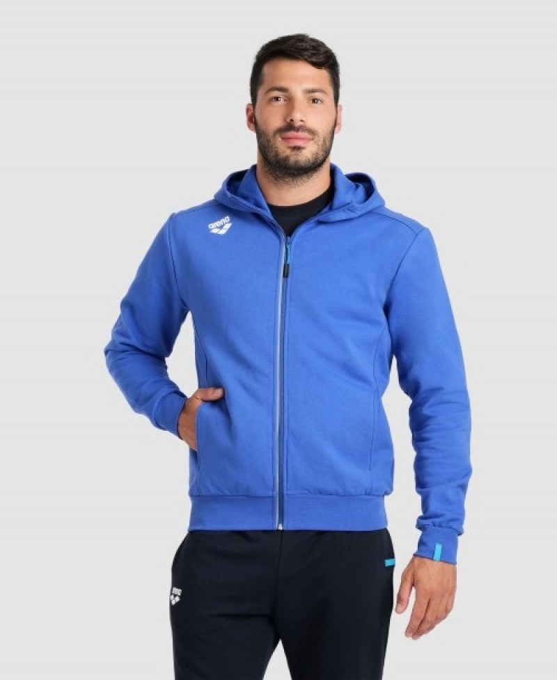 Blue Arena Team Hooded Panel Men's Jackets | 84169869