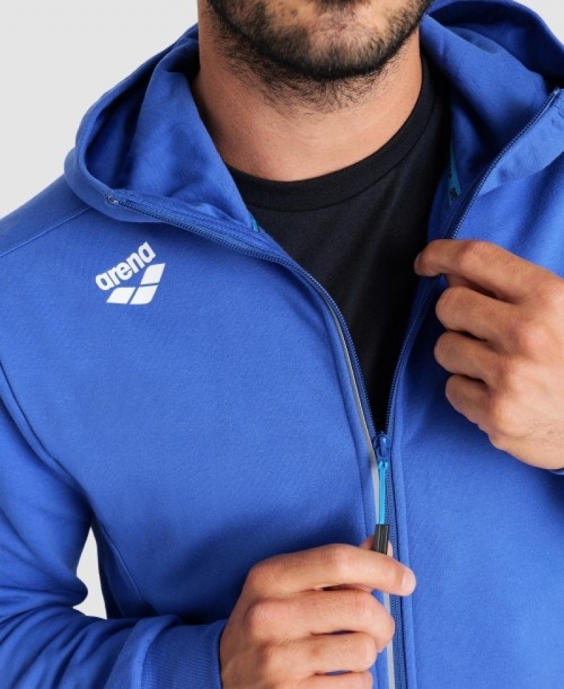 Blue Arena Team Hooded Panel Men's Jackets | 84169869