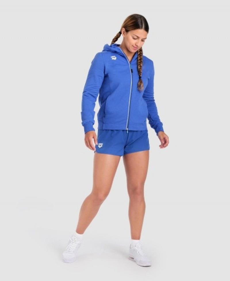 Blue Arena Team Hooded Panel Women's Jackets | 73738596