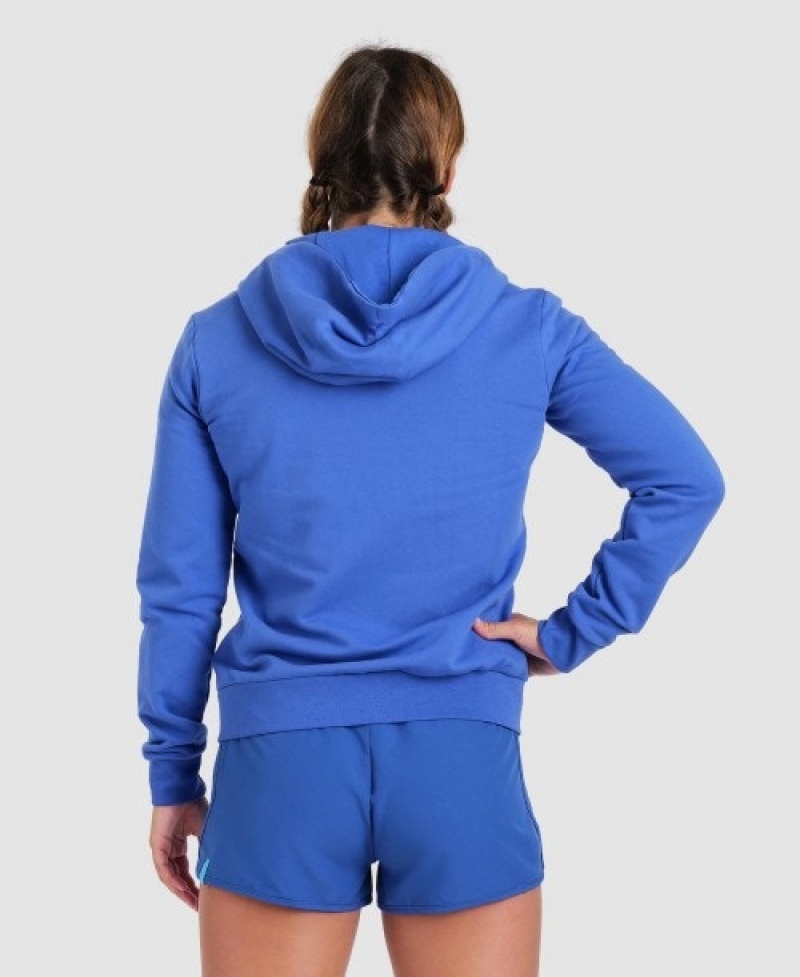 Blue Arena Team Hooded Panel Women's Jackets | 73738596