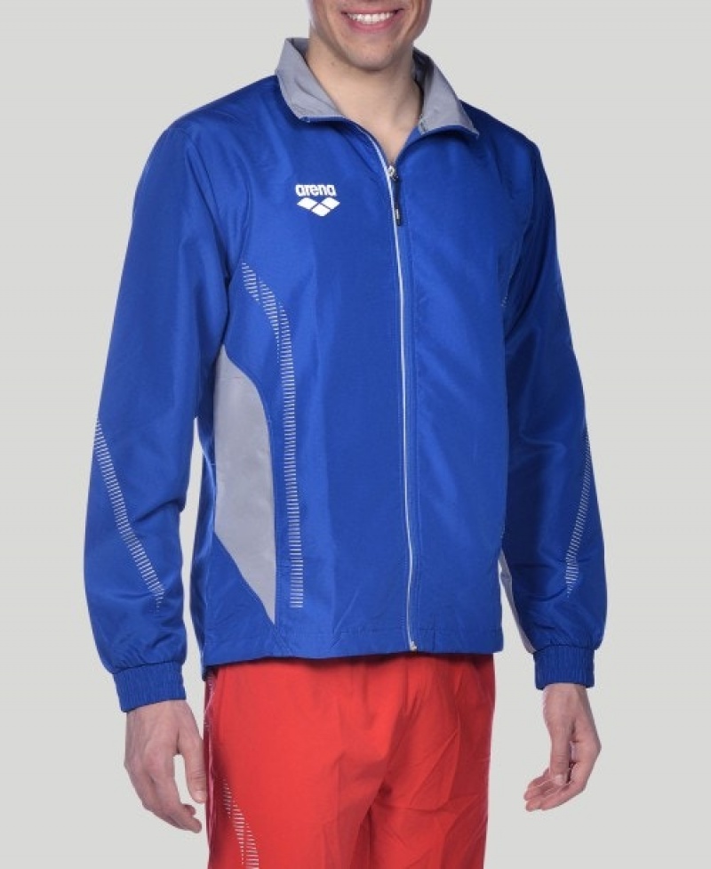 Blue Arena Team Line Knitted Poly Men's Jackets | 89786865