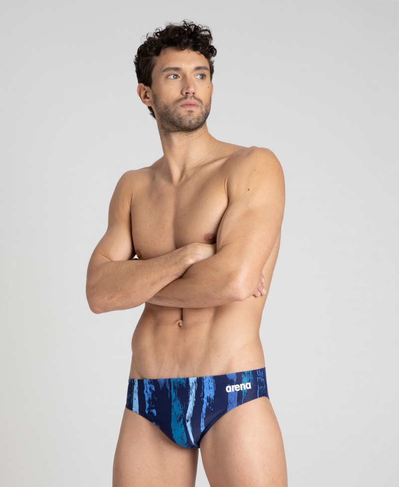 Blue Arena Team Painted Stripes Men's Briefs | 12406022