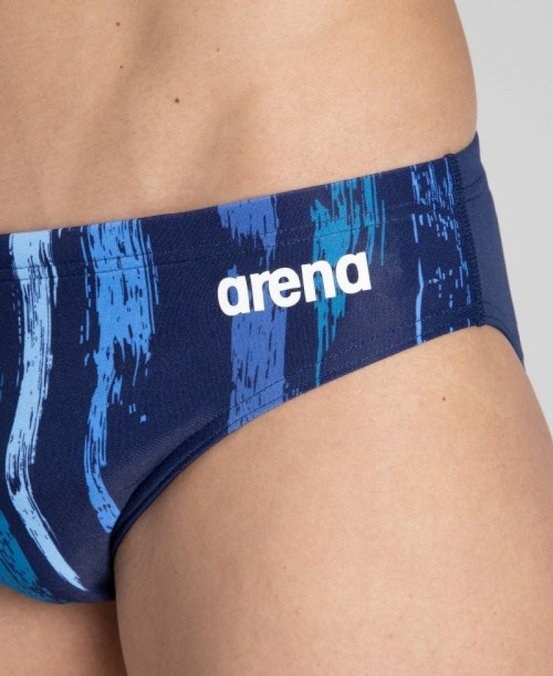 Blue Arena Team Painted Stripes Men's Briefs | 12406022