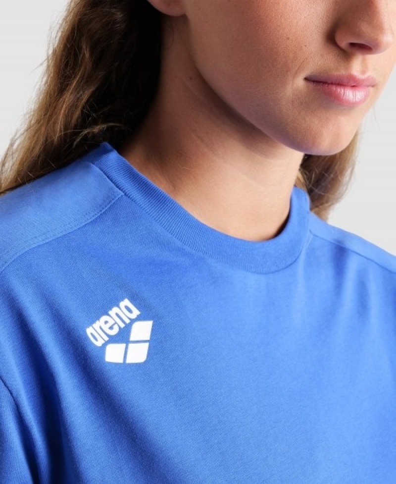 Blue Arena Team Panel Women's T Shirts | 18027244