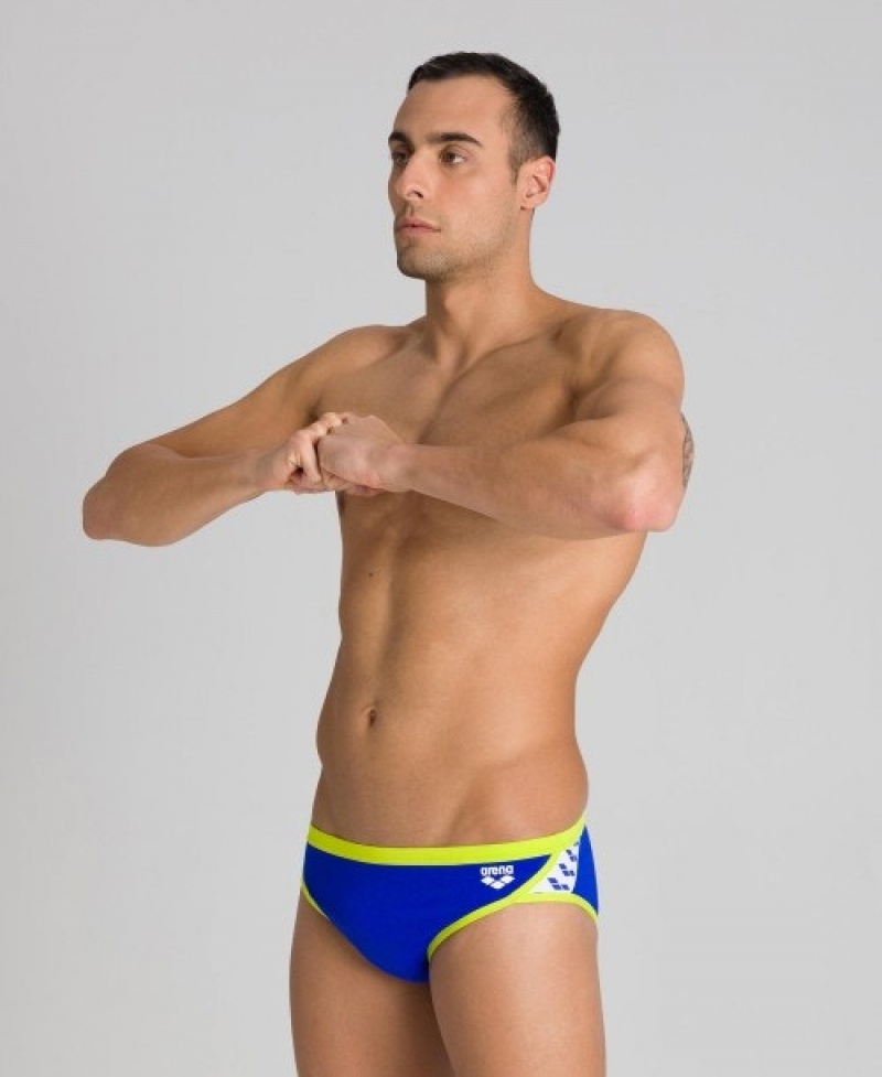 Blue Arena Team Stripe Men\'s Briefs | 57919992