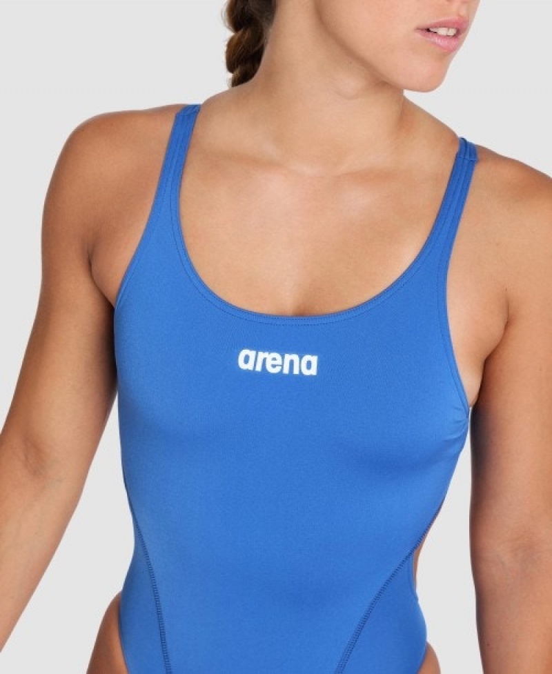 Blue Arena Team Swim Tech Solid Women's Swimsuits | 63149191