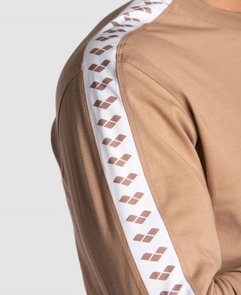 Brown Arena Icons Men's Long Sleeve Shirts | 83756423