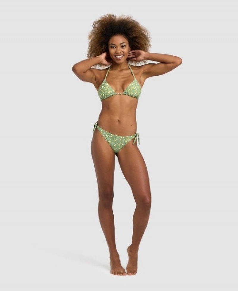 Green Arena Allover Triangle Women's Bikinis | 82270582