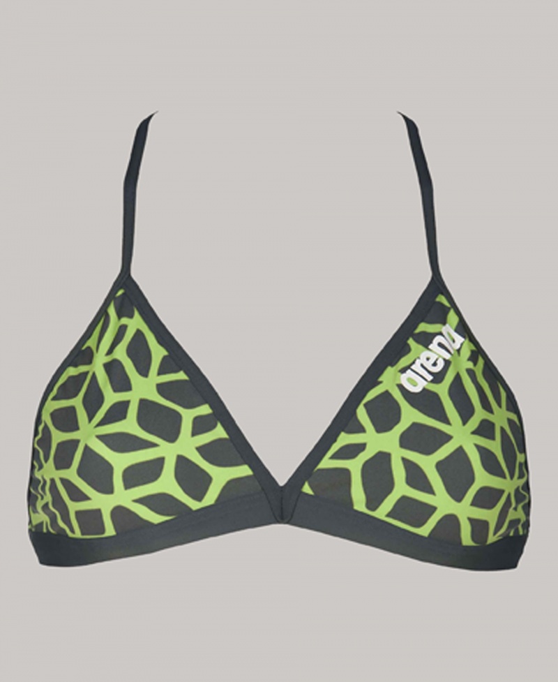 Green Arena Carbonics Tie Back Top Women\'s Bikinis | 9371089