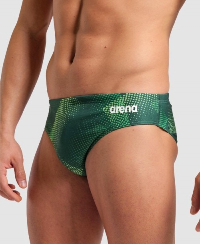 Green Arena Halftone Men's Briefs | 33658145