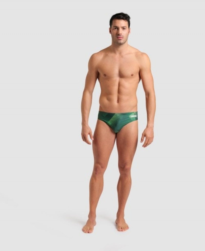 Green Arena Halftone Men's Briefs | 33658145