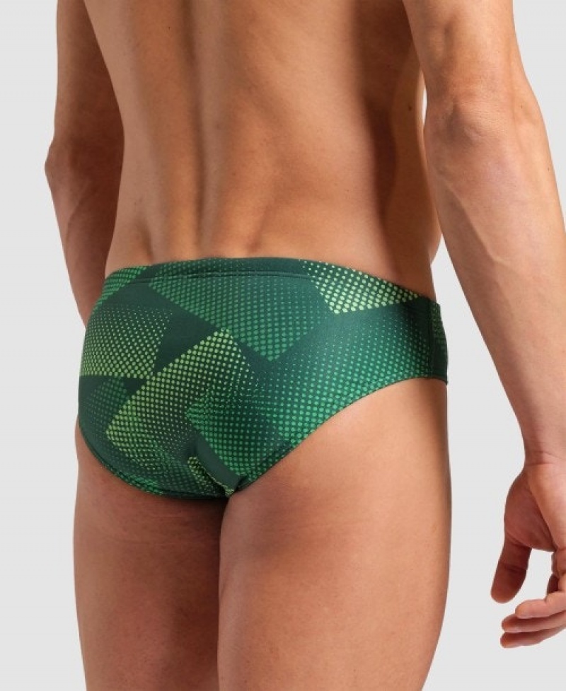 Green Arena Halftone Men's Briefs | 33658145