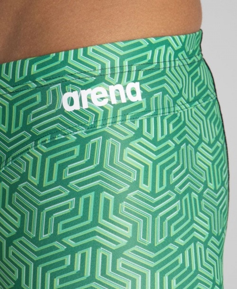 Green Arena Kikko Jammer Men's Swim Shorts | 18665721